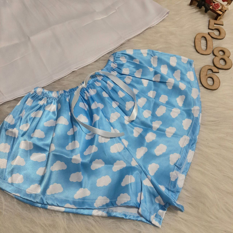 ست تاپ شورت زنانه ساتن فانتزی