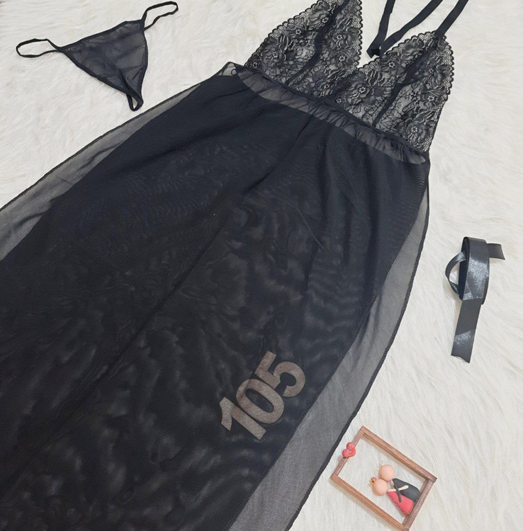 ست لباس خواب بلند همراه شورت زنانه