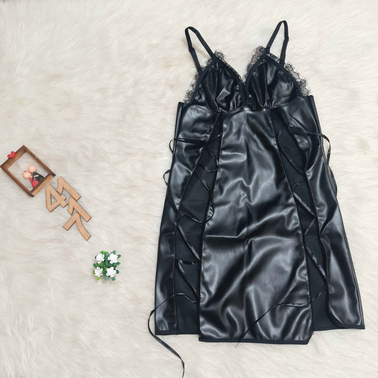 لباس خواب طرح چرم بندی زنانه