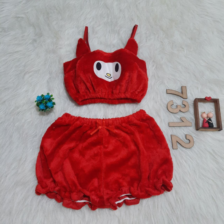 ست شورت و سوتین زنانه پددار حولهای تدی