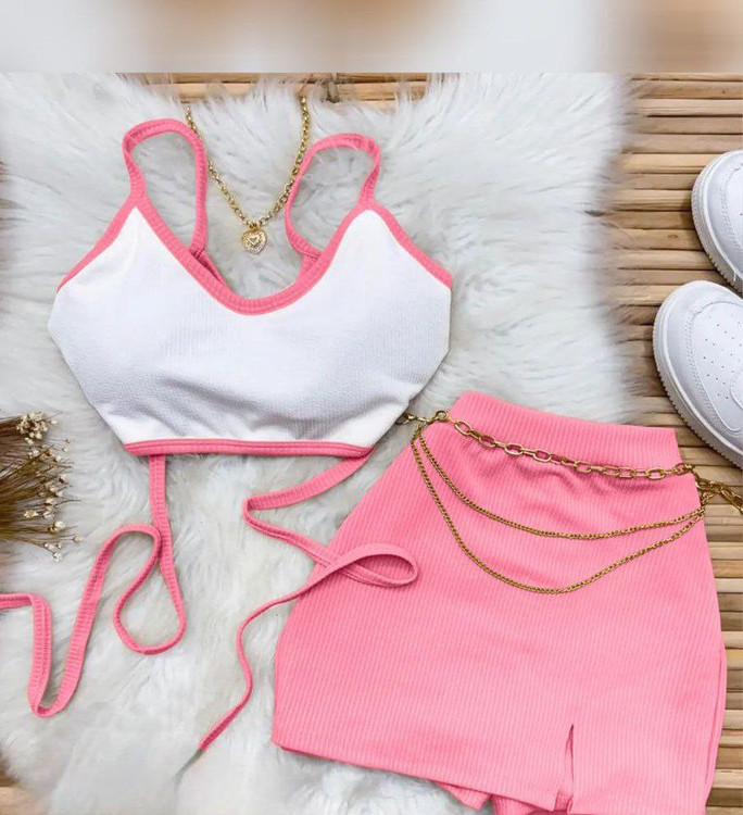 ست کراپ دامن راحتی زنانه