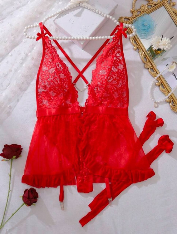 بادی زنانه فانتزی با جوراب