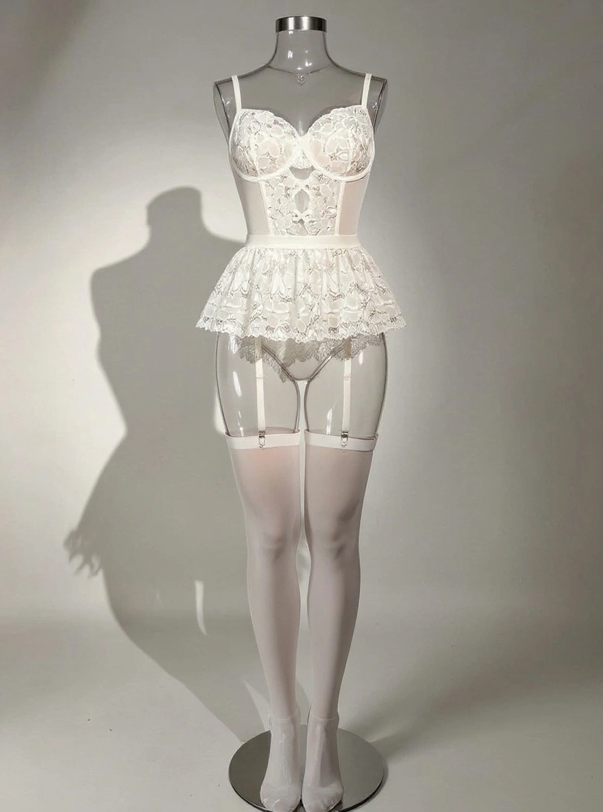 بادی فانتزی فنردار همراه با جوراب زنانه