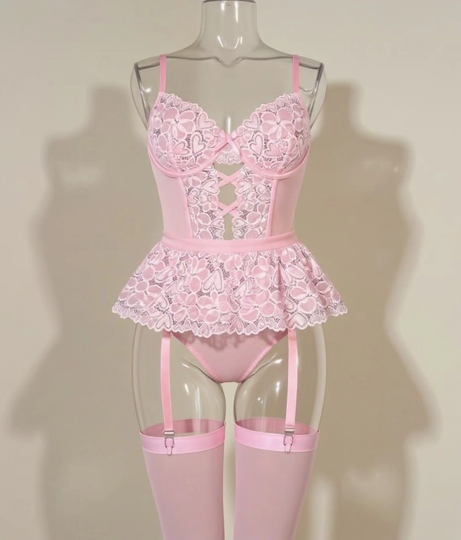 بادی فانتزی فنردار همراه با جوراب زنانه